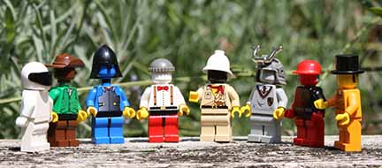 photo of a diverse goup of Lego minifigs